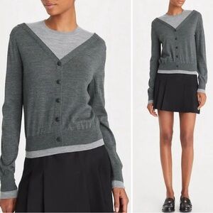 Gray Button-Up Cardigan TORY BURCH M